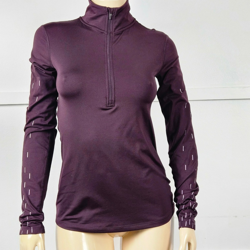 Nike Dri-FIT Womens Quarter Zip Running Top Plum Purple 914586-652 Medium